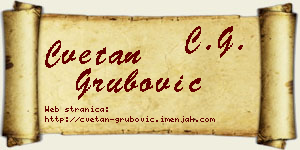 Cvetan Grubović vizit kartica